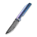 WEKNIFE Exponent Flipper & Thumb Stud Knife Flamed Polished Zirmascus Integral Handle (3.74" Fafnir Damasteel Blade) WE25090B Sample1