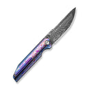WEKNIFE Exponent Flipper & Thumb Stud Knife Flamed Polished Zirmascus Integral Handle (3.74" Fafnir Damasteel Blade) WE25090B Sample1