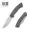 WEKNIFE Essential Knight Flipper Knife Gray Titanium Handle With Etched Pattern (3.6" Satin Finished Bohler M390 Blade) WE24003-3