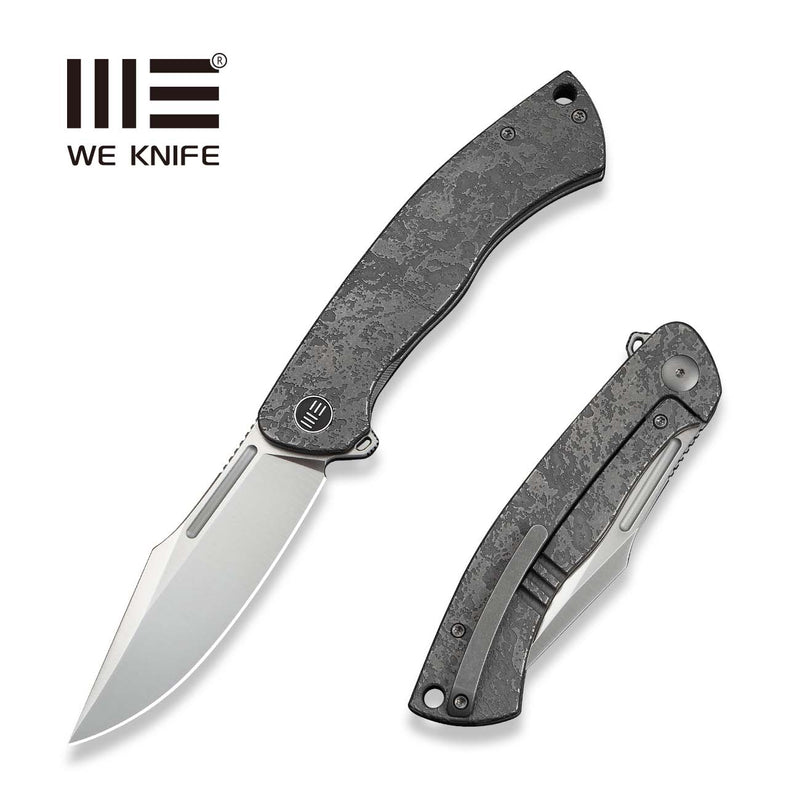 WEKNIFE Essential Knight Flipper Knife Gray Titanium Handle With Etched Pattern (3.6" Satin Finished Bohler M390 Blade) WE24003-3