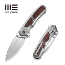 WEKNIFE Corwyn Flipper & Thumb Stud Knife Polished Bead Blasted Titanium Handle With Lava Flow FatCarbon Fiber Inlay (3.7" Hand Rubbed Satin Bohler M390 Blade) WE24088-4