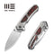 WEKNIFE Corwyn Flipper & Thumb Stud Knife Polished Bead Blasted Titanium Handle With Lava Flow FatCarbon Fiber Inlay (3.7" Hand Rubbed Satin Bohler M390 Blade) WE24088-4