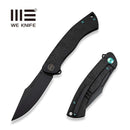 WEKNIFE Essential Knight Flipper Knife Black Titanium Handle With Etched Pattern (3.6" Black Stonewashed Bohler M390 Blade) WE24003-2