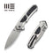 WEKNIFE Corwyn Flipper & Thumb Stud Knife Gray Titanium Handle With Black & Pink Carbon Fiber Inlay (3.7" Stonewashed Bohler M390 Blade) WE24088-2