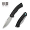 WEKNIFE Essential Knight Flipper Knife Black Titanium Handle With Etched Pattern (3.6" Satin Finished Bohler M390 Blade) WE24003-1