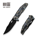 WEKNIFE Barracks Flipper Knife Pixel Pattern Titanium Handle (3.85" Black Stonewashed Bevels, Black Brushed Flats Bohler M390 Blade) WE25078-3