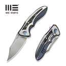 WEKNIFE VARG Flipper Knife Blue & Satin Titanium Handle With Aluminum Foil Carbon Fiber Inlay (2.96" Hand Rubbed Satin CPM MagnaCut Blade) WE25074-4
