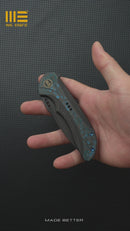WEKNIFE Equivik Flipper Knife Titanium & FatCarbon Fiber Handle (3.48" CPM 20CV Blade) WE23020-4