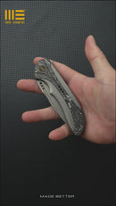 WEKNIFE Equivik Flipper Knife Titanium & Carbon Fiber Handle (3.48" CPM 20CV Blade) WE23020-1