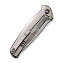 WEKNIFE 601X Flipper Knife Polished Bead Blasted Titanium Handle With Satin Groove (3.82" Hand Polished Satin CPM 20CV Blade) WE01J-4