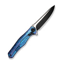 WEKNIFE 702 Flipper Knife Crystalized Blue / Purple Titanium Integral Handle (3.9" Black Stonewashed Bohler M390 Blade, Satin Flat) 702 - 2025 BSW