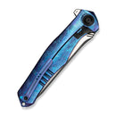 WEKNIFE 702 Flipper Knife Crystalized Blue / Purple Titanium Integral Handle (3.9" Black Stonewashed Bohler M390 Blade, Satin Flat) 702 - 2025 BSW