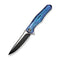 WEKNIFE 702 Flipper Knife Crystalized Blue / Purple Titanium Integral Handle (3.9" Black Stonewashed Bohler M390 Blade, Satin Flat) 702 - 2025 BSW