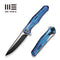 WEKNIFE 702 Flipper Knife Crystalized Blue / Purple Titanium Integral Handle (3.9" Black Stonewashed Bohler M390 Blade, Satin Flat) 702 - 2025 BSW