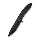 WEKNIFE Acuminal Flipper Knife Black Titanium Handle (3.98" Black Stonewashed Vanax Blade) WE23070 - 1