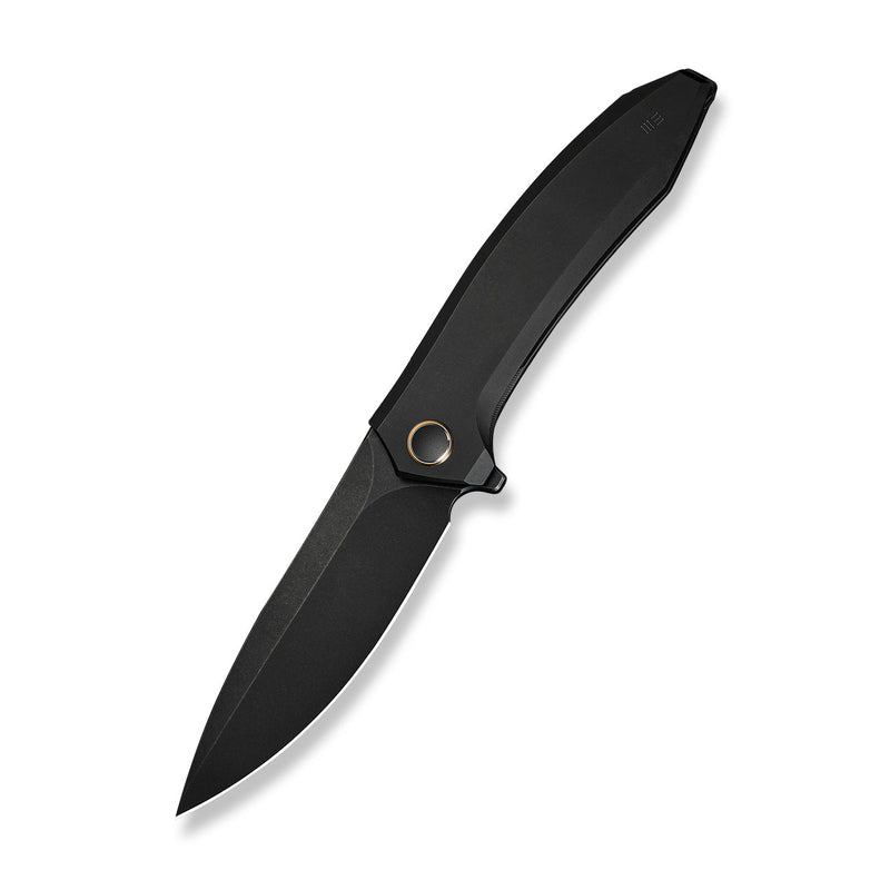 WEKNIFE Acuminal Flipper Knife Black Titanium Handle (3.98" Black Stonewashed Vanax Blade) WE23070 - 1