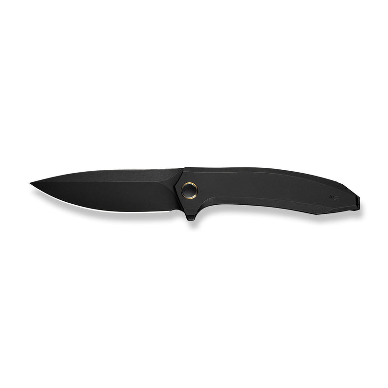 WEKNIFE Acuminal Flipper Knife Black Titanium Handle (3.98" Black Stonewashed Vanax Blade) WE23070 - 1
