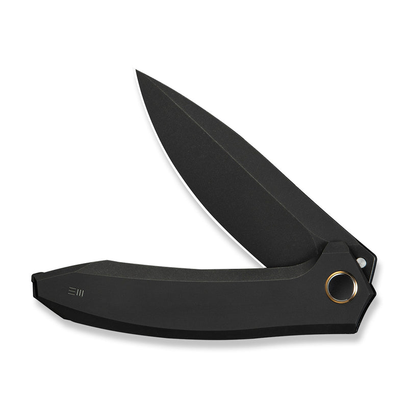 WEKNIFE Acuminal Flipper Knife Black Titanium Handle (3.98" Black Stonewashed Vanax Blade) WE23070 - 1