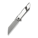 WEKNIFE Anglex Flipper Knife Bronze & Satin Titanium Handle (3.89" Gray Stonewashed Bohler M390 Blade, Satin Flat) WE25070 Sample1 - We Knife