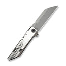 WEKNIFE Anglex Flipper Knife Bronze & Satin Titanium Handle (3.89" Gray Stonewashed Bohler M390 Blade, Satin Flat) WE25070 Sample1 - We Knife