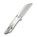 WEKNIFE Anglex Flipper Knife Gray Titanium Handle (3.89" Stonewashed Bohler M390 Blade, Satin Flat) WE25070 Sample2 - We Knife