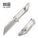 WEKNIFE Anglex Flipper Knife Gray Titanium Handle (3.89" Stonewashed Bohler M390 Blade, Satin Flat) WE25070 Sample2 - We Knife