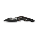 WEKNIFE Arrakis Flipper Knife Black Integral Titanium Handle With Copper Foil Carbon Fiber Inlay (3.47" Black Stonewashed Vanax Blade, Satin Flat) 906CF - E - We Knife