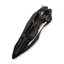 WEKNIFE Arrakis Flipper Knife Black Integral Titanium Handle With Copper Foil Carbon Fiber Inlay (3.47" Black Stonewashed Vanax Blade, Satin Flat) 906CF - E - We Knife