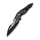 WEKNIFE Arrakis Flipper Knife Black Integral Titanium Handle With Copper Foil Carbon Fiber Inlay (3.47" Black Stonewashed Vanax Blade, Satin Flat) 906CF - E - We Knife