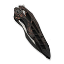 WEKNIFE Arrakis Flipper Knife Black Integral Titanium Handle With Copper Foil Carbon Fiber Inlay (3.47" Black Stonewashed Vanax Blade, Satin Flat) 906CF - E - We Knife