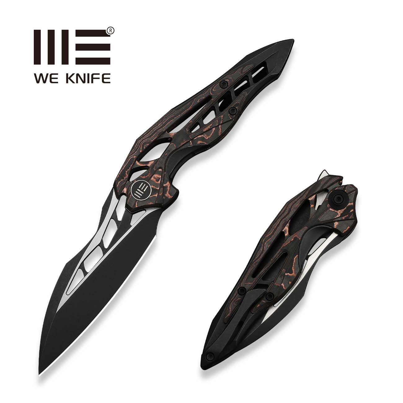 WEKNIFE Arrakis Flipper Knife Black Integral Titanium Handle With