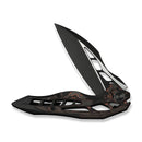 WEKNIFE Arrakis Flipper Knife Black Integral Titanium Handle With Copper Foil Carbon Fiber Inlay (3.47" Black Stonewashed Vanax Blade, Satin Flat) 906CF - E - We Knife