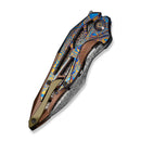 WEKNIFE Arrakis Flipper Knife Brown Titanium Handle With Flamed Timascus Inlay (3.47" Fafnir Damasteel Blade) 906 - 2026 BS - We Knife
