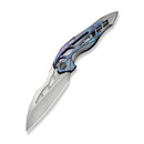 WEKNIFE Arrakis Flipper Knife Gray Integral Titanium Handle With Flamed Titanium Inlay (3.47" Hand Rubbed Satin Vanax Blade) 906K - We Knife