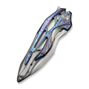 WEKNIFE Arrakis Flipper Knife Gray Integral Titanium Handle With Flamed Titanium Inlay (3.47" Hand Rubbed Satin Vanax Blade) 906K - We Knife