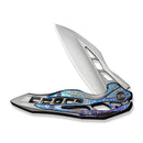 WEKNIFE Arrakis Flipper Knife Gray Integral Titanium Handle With Flamed Titanium Inlay (3.47" Hand Rubbed Satin Vanax Blade) 906K - We Knife