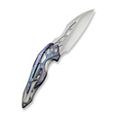 WEKNIFE Arrakis Flipper Knife Gray Integral Titanium Handle With Flamed Titanium Inlay (3.47" Hand Rubbed Satin Vanax Blade) 906K - We Knife