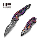 WEKNIFE Arrakis Flipper Knife Polished Gray Titanium Handle With Flamed Timascus Inlay (3.47" Fafnir Damasteel Blade) 906DS - 2 - We Knife