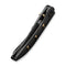 WEKNIFE Attor Thumb Stud & Thumb Hole Knife Black Titanium Integral Handle With Golden Titanium Inlay (3.55" Black Stonewashed CPM 20CV Blade) WE23037 - 1