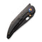 WEKNIFE Attor Thumb Stud & Thumb Hole Knife Black Titanium Integral Handle With Golden Titanium Inlay (3.55" Black Stonewashed CPM 20CV Blade) WE23037 - 1