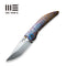 WEKNIFE Attor Thumb Stud & Thumb Hole Knife Flamed Titanium Handle (3.55" Mirror CPM 20CV Blade) WE23037B - 2025 BS, Available Only at Booth 724 - Blade Show 2025!