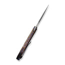 WEKNIFE Attor Thumb Stud & Thumb Hole Knife Flamed Titanium Integral Handle With Golden Titanium Inlay (3.55" Polished Bead Blasted CPM 20CV Blade) WE23037 - 2