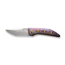 WEKNIFE Attor Thumb Stud & Thumb Hole Knife Flamed Titanium Integral Handle With Golden Titanium Inlay (3.55" Polished Bead Blasted CPM 20CV Blade) WE23037 - 2