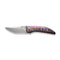 WEKNIFE Attor Thumb Stud & Thumb Hole Knife Flamed Titanium Integral Handle With Golden Titanium Inlay (3.55" Polished Bead Blasted CPM 20CV Blade) WE23037 - 2