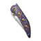 WEKNIFE Attor Thumb Stud & Thumb Hole Knife Flamed Titanium Integral Handle With Golden Titanium Inlay (3.55" Polished Bead Blasted CPM 20CV Blade) WE23037 - 2