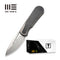 WEKNIFE Baloo Mystery Box Front Flipper & Thumb Hole Knife Gray Titanium Handle With Drak Green Micarta Inlay (3.31" Silver Bead Blasted CPM 20CV Blade) WE21033 - 4 MB, With One Free Mystery WE Or CIVIVI Model