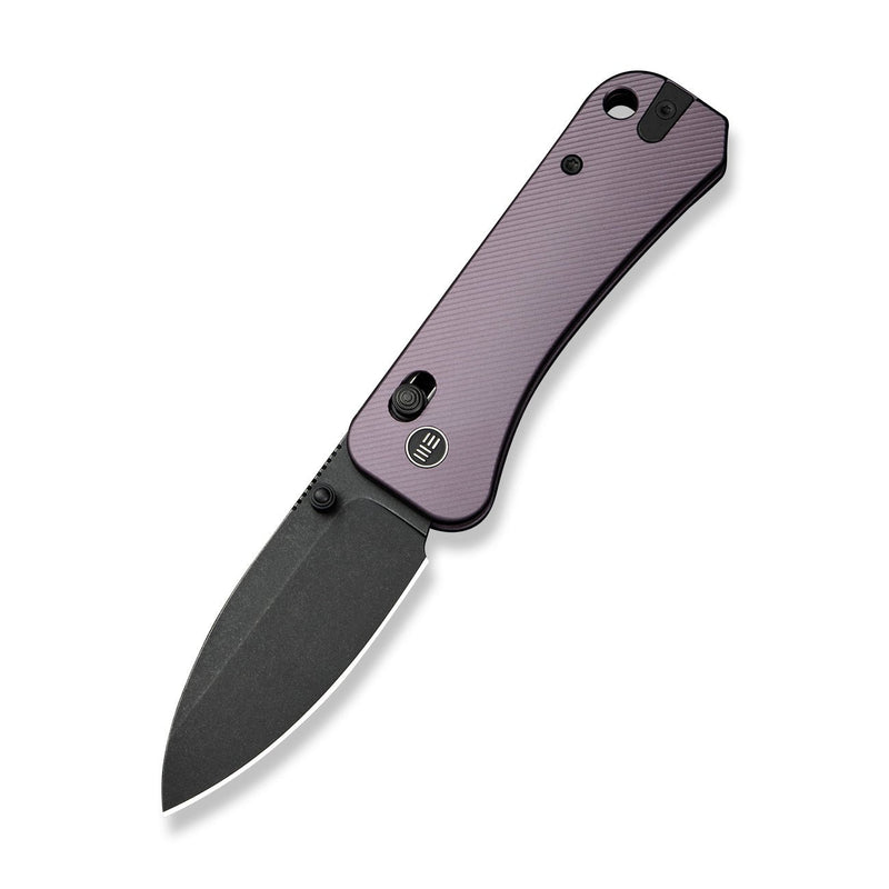 WEKNIFE Banter 2 Thumb Stud & Crossbar Lock Knife Purple Aluminum Handle (2.87" Black Stonewashed CPM S35VN Blade) WE23075 - 2