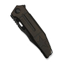 WEKNIFE Barracks Flipper Knife Bronze Titanium Handle (3.85" Black Stonewashed Bohler M390 Blade) WE25078-2 - We Knife