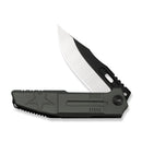 WEKNIFE Barracks Flipper Knife Dark Olive Titanium Handle (3.85" Hand Polished Satin Bohler M390 Blade, Black Stonewashed Flat) WE25078-1 - We Knife