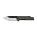 WEKNIFE Barracks Flipper Knife Dark Olive Titanium Handle (3.85" Hand Polished Satin Bohler M390 Blade, Black Stonewashed Flat) WE25078-1 - We Knife